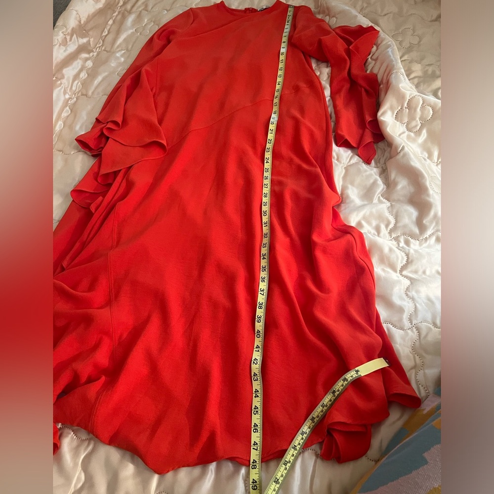 Zara Red Ruffles Long Dress - Picture 10 of 14